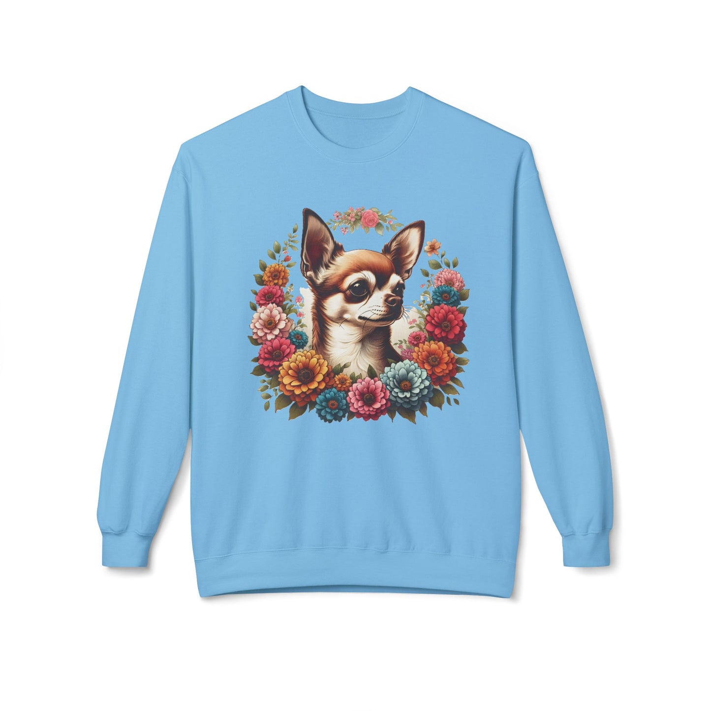 Vintage Floral Chihuahua Portrait Sweatshirt