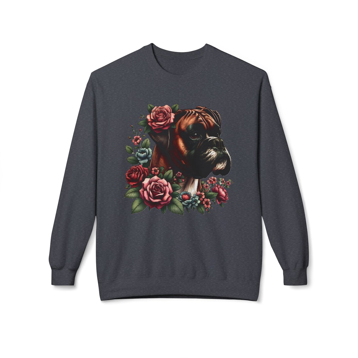 Vintage Floral Boxer Portrait Sweatshirt