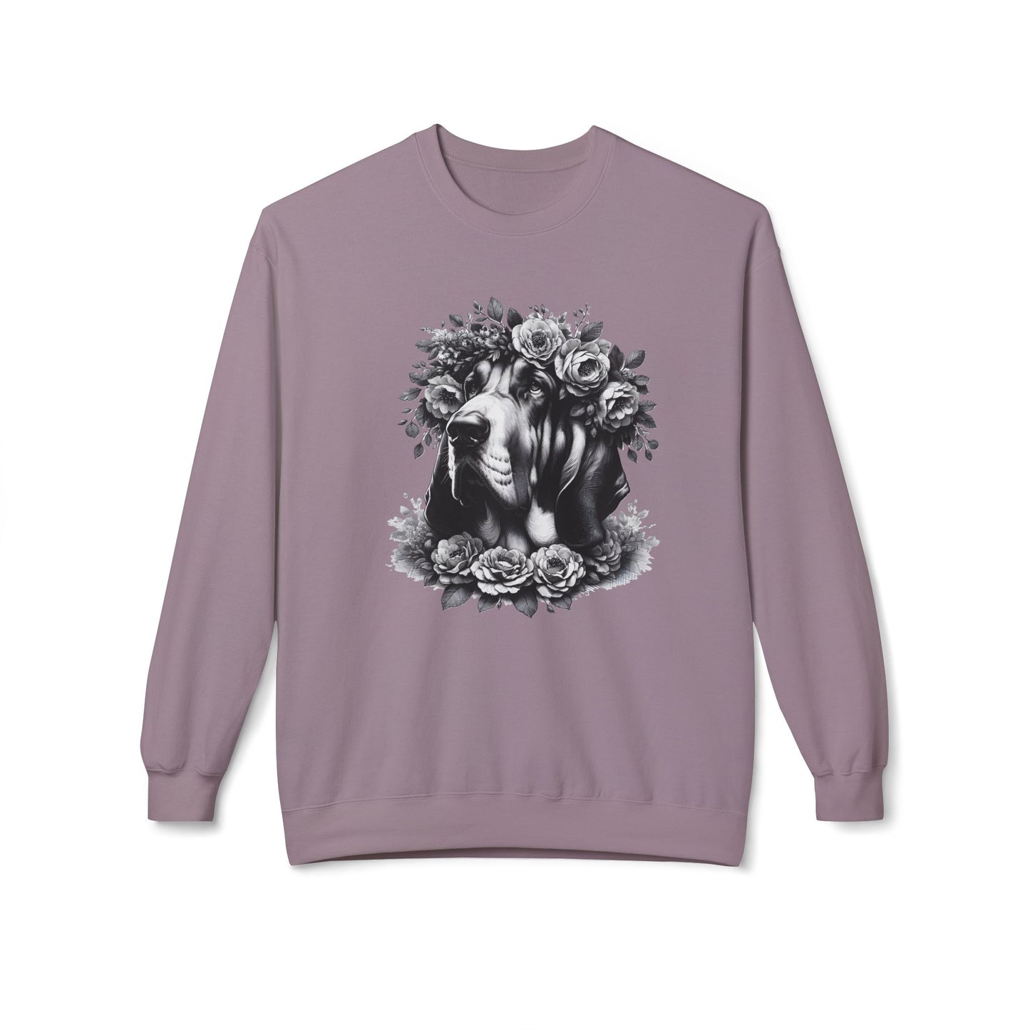 Vintage Floral Bloodhound Portrait Sweatshirt