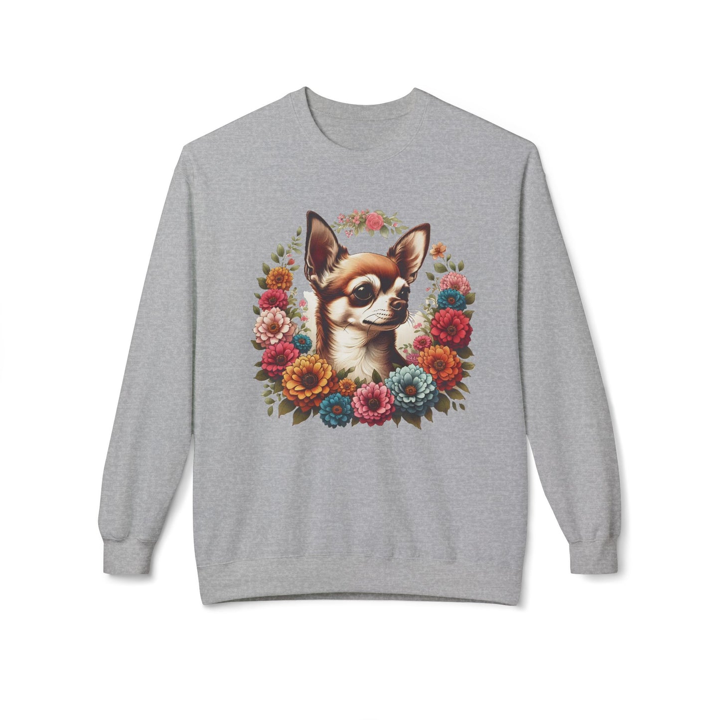 Vintage Floral Chihuahua Portrait Sweatshirt