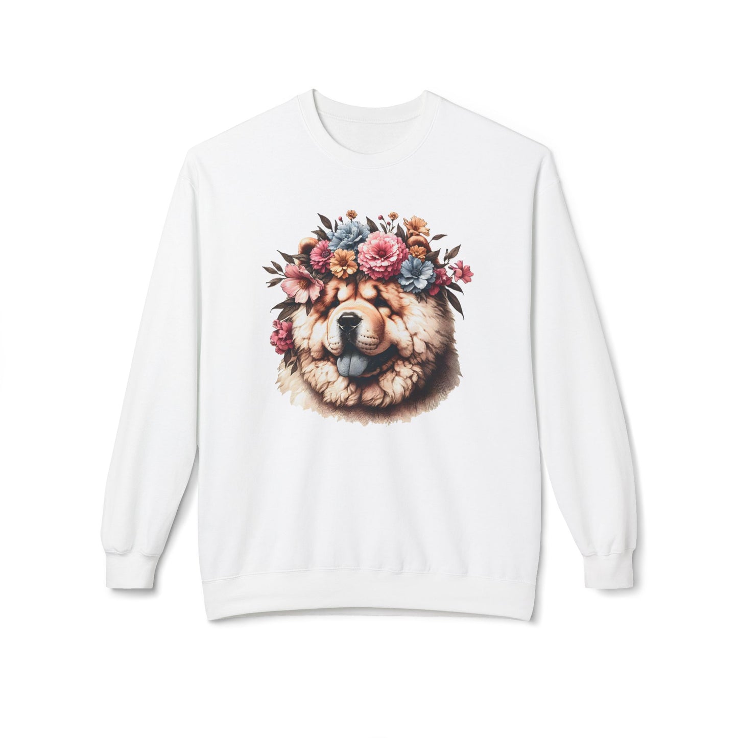 Vintage Floral Chow Chow Portrait Sweatshirt