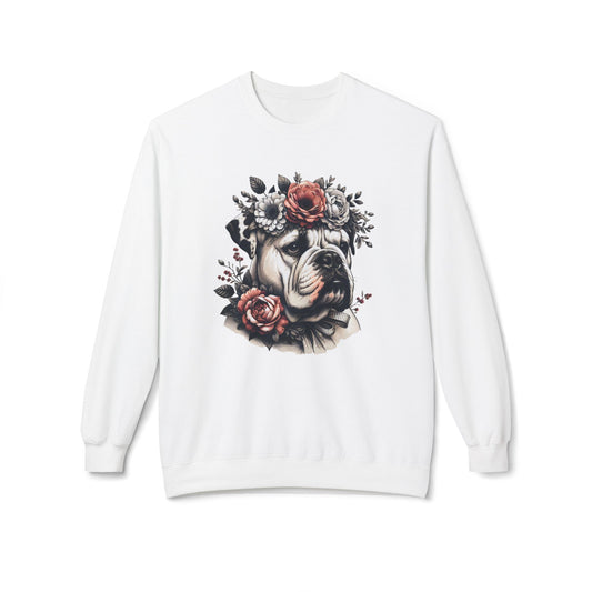 Vintage Floral Bulldog Portrait Sweatshirt