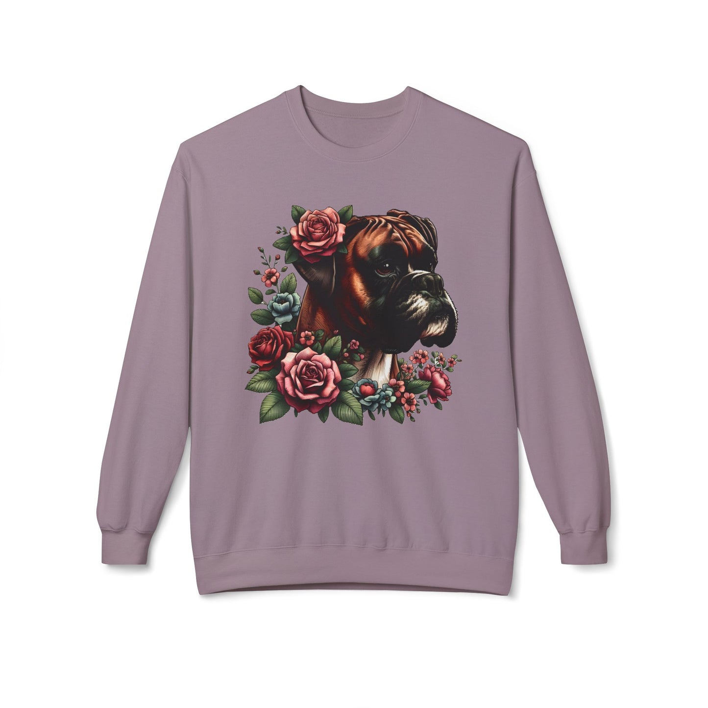 Vintage Floral Boxer Portrait Sweatshirt