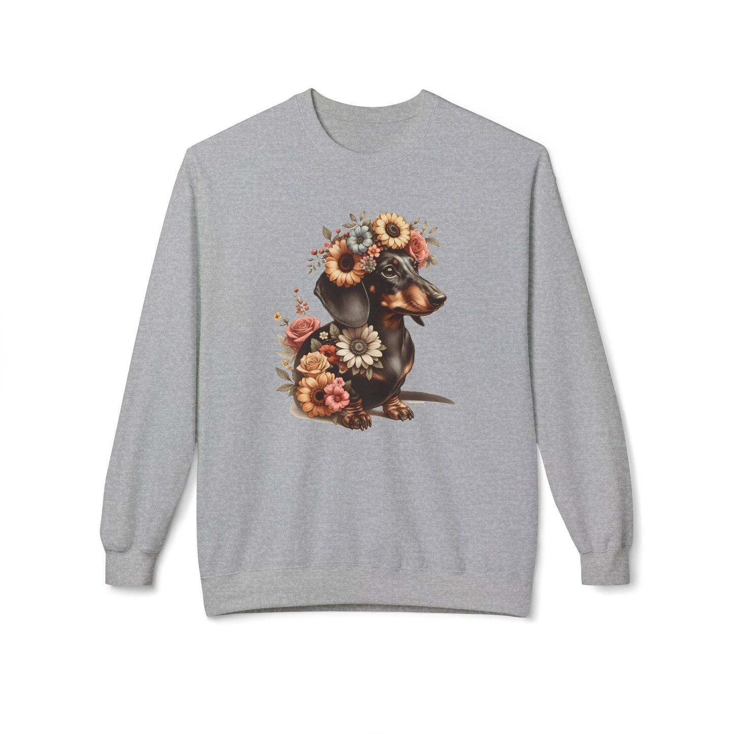 Vintage Floral Dachshund Portrait Sweatshirt