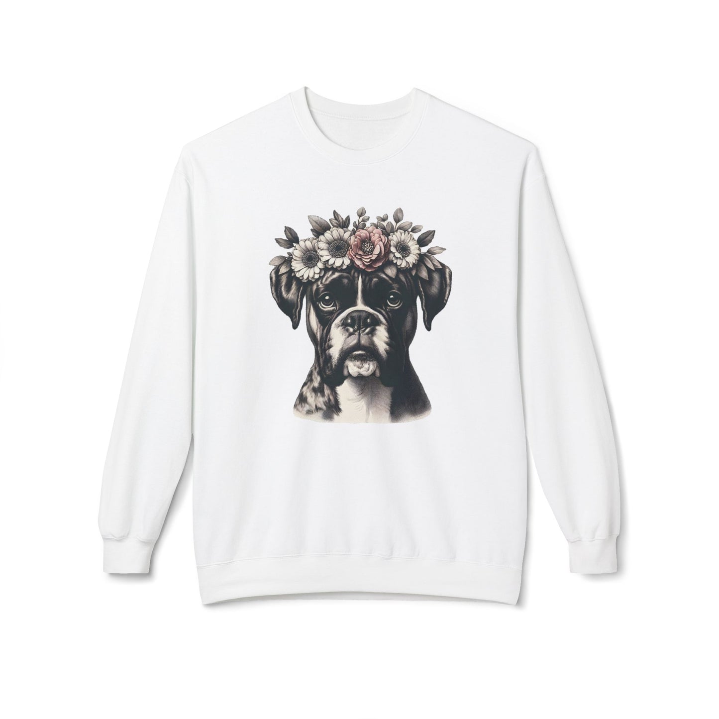 Vintage Floral Boxer Portrait Sweatshirt