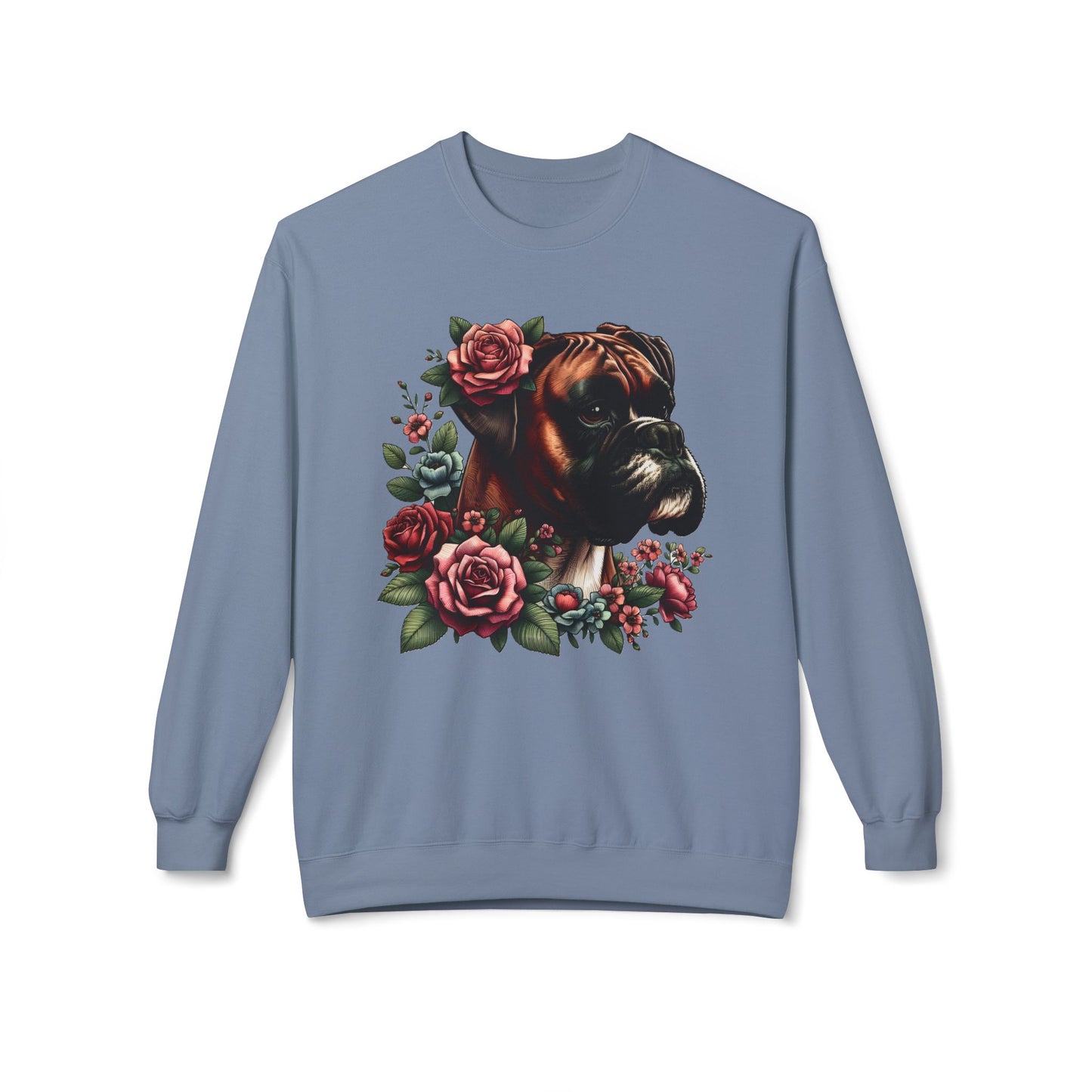 Vintage Floral Boxer Portrait Sweatshirt