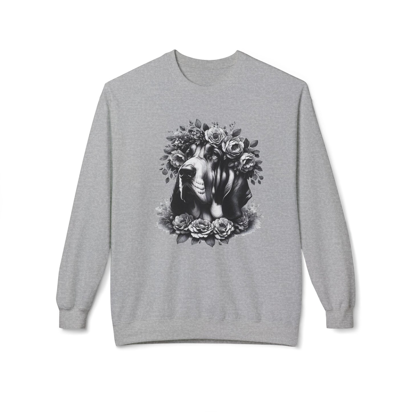 Vintage Floral Bloodhound Portrait Sweatshirt