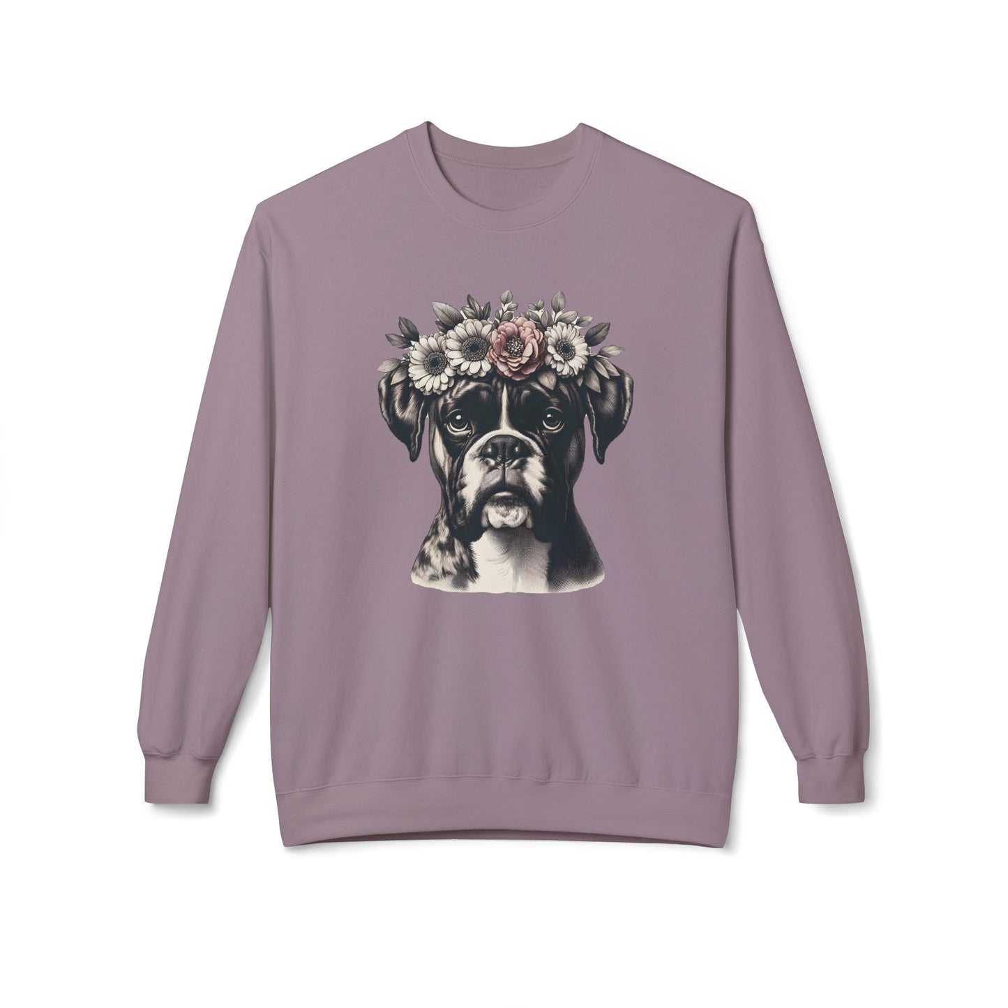 Vintage Floral Boxer Portrait Sweatshirt