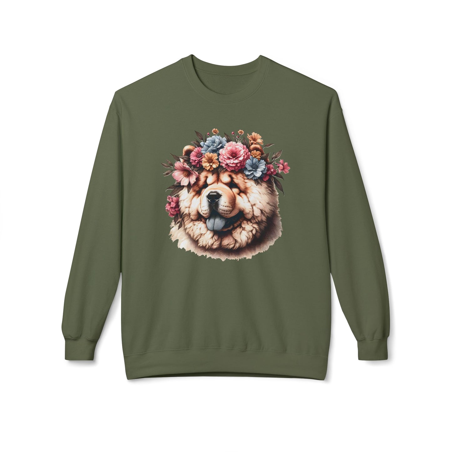 Vintage Floral Chow Chow Portrait Sweatshirt