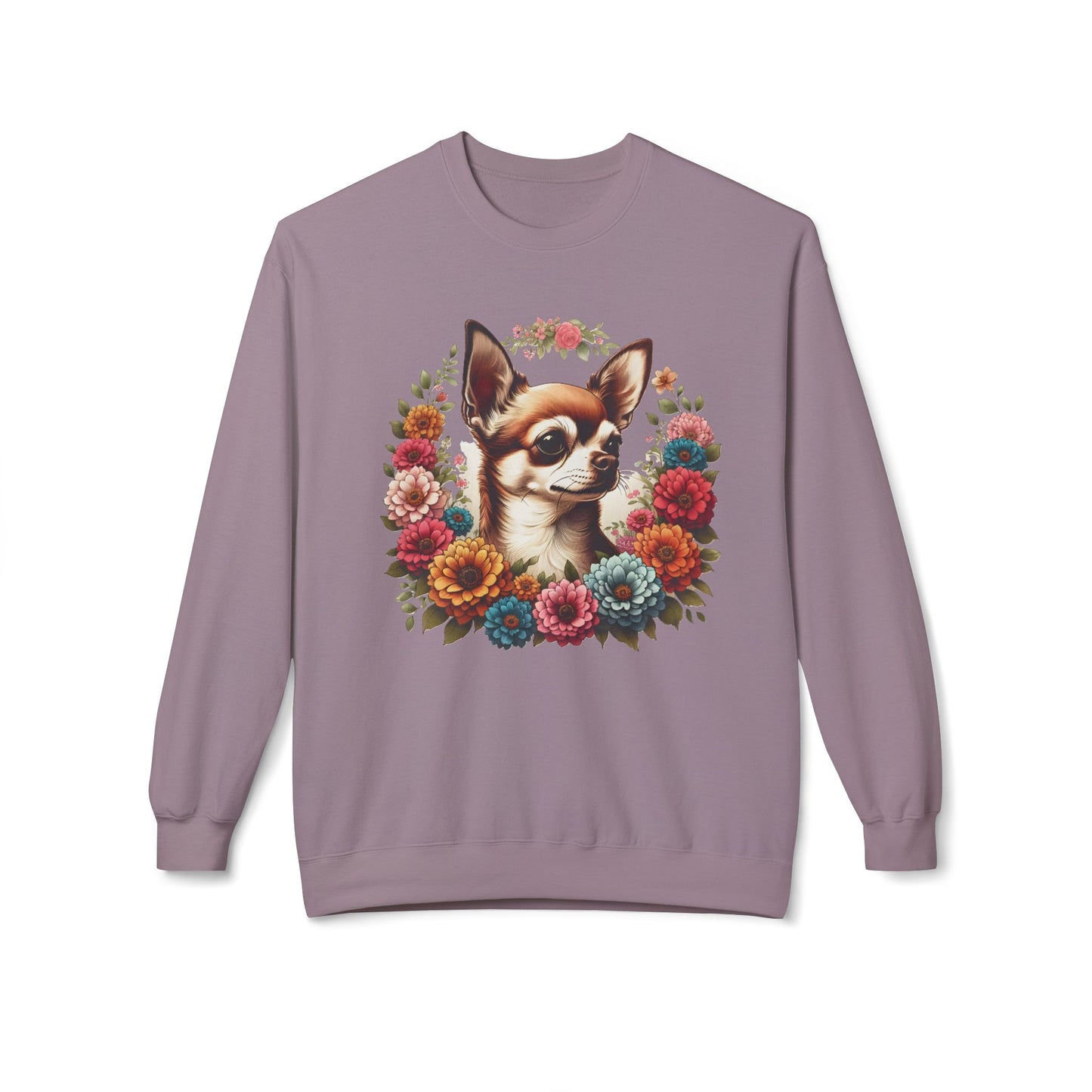 Vintage Floral Chihuahua Portrait Sweatshirt