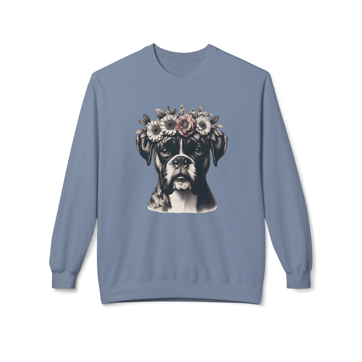 Vintage Floral Boxer Portrait Sweatshirt