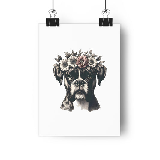 Floral Boxer Giclée Art Print