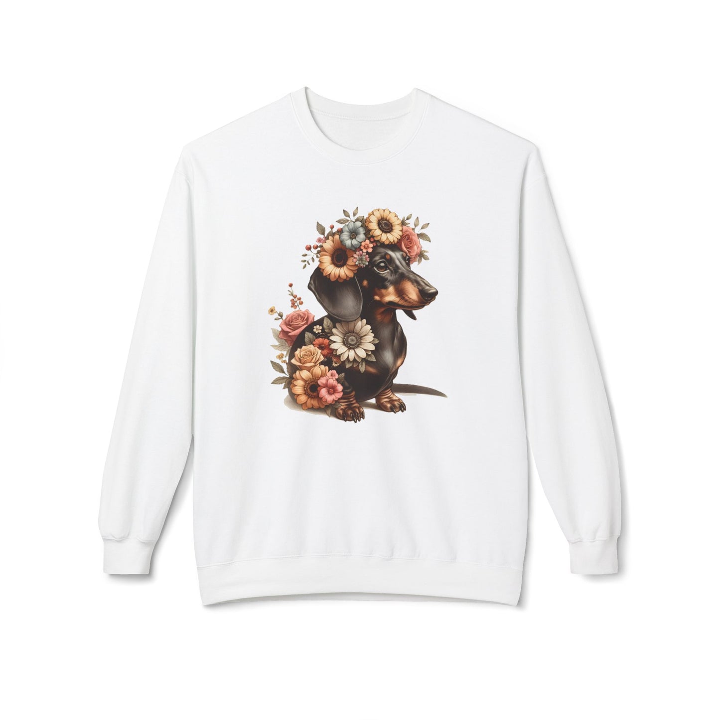 Vintage Floral Dachshund Portrait Sweatshirt