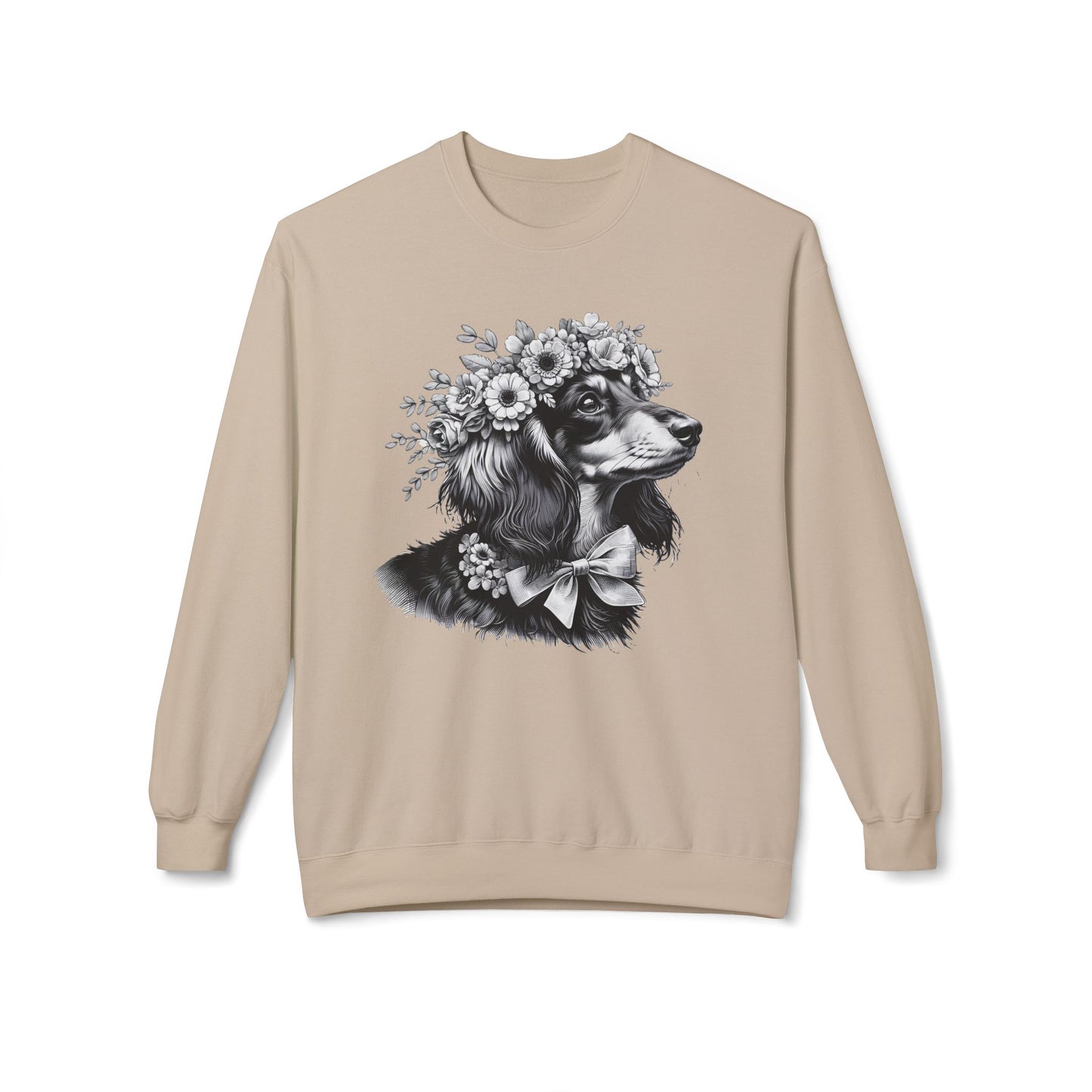 Vintage Floral Dachshund Portrait Sweatshirt