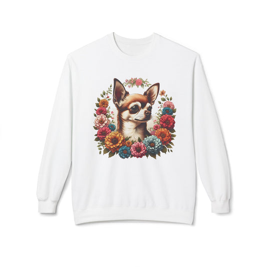 Vintage Floral Chihuahua Portrait Sweatshirt