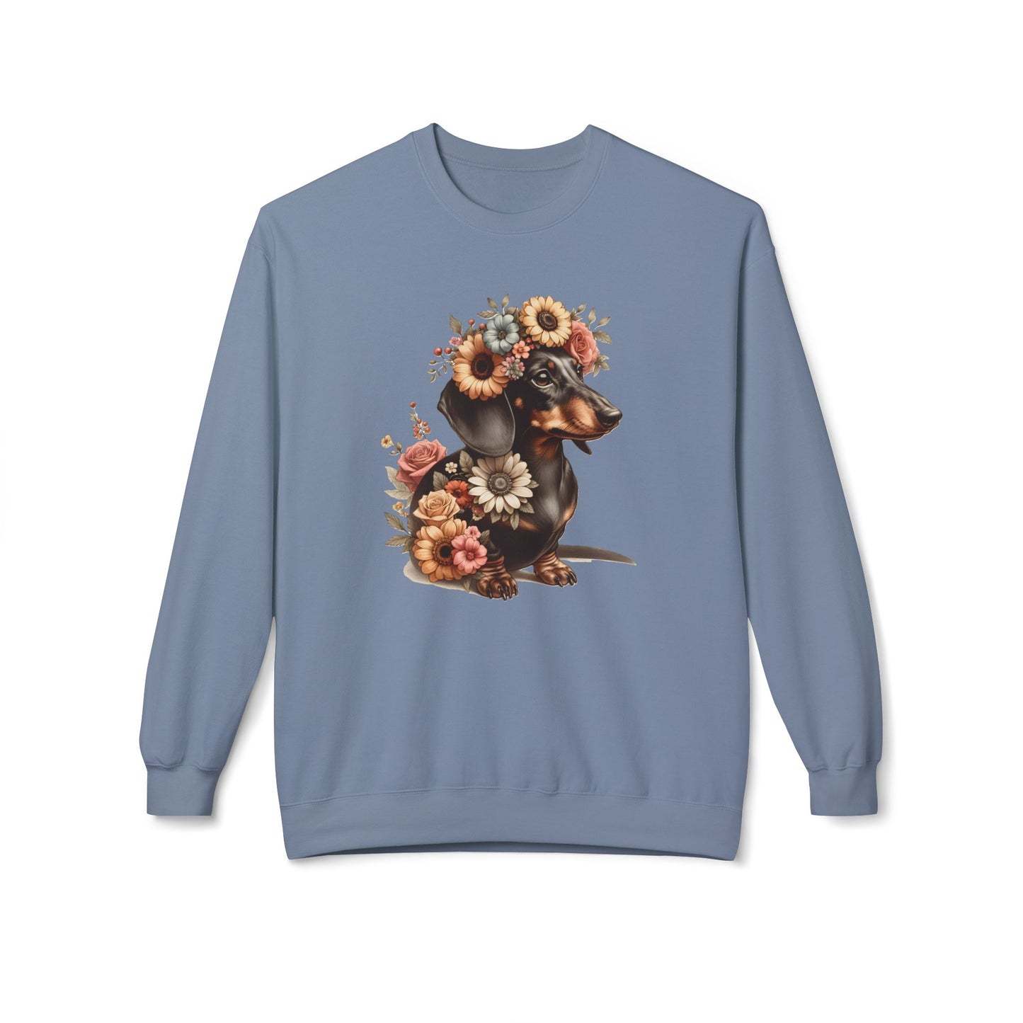 Vintage Floral Dachshund Portrait Sweatshirt