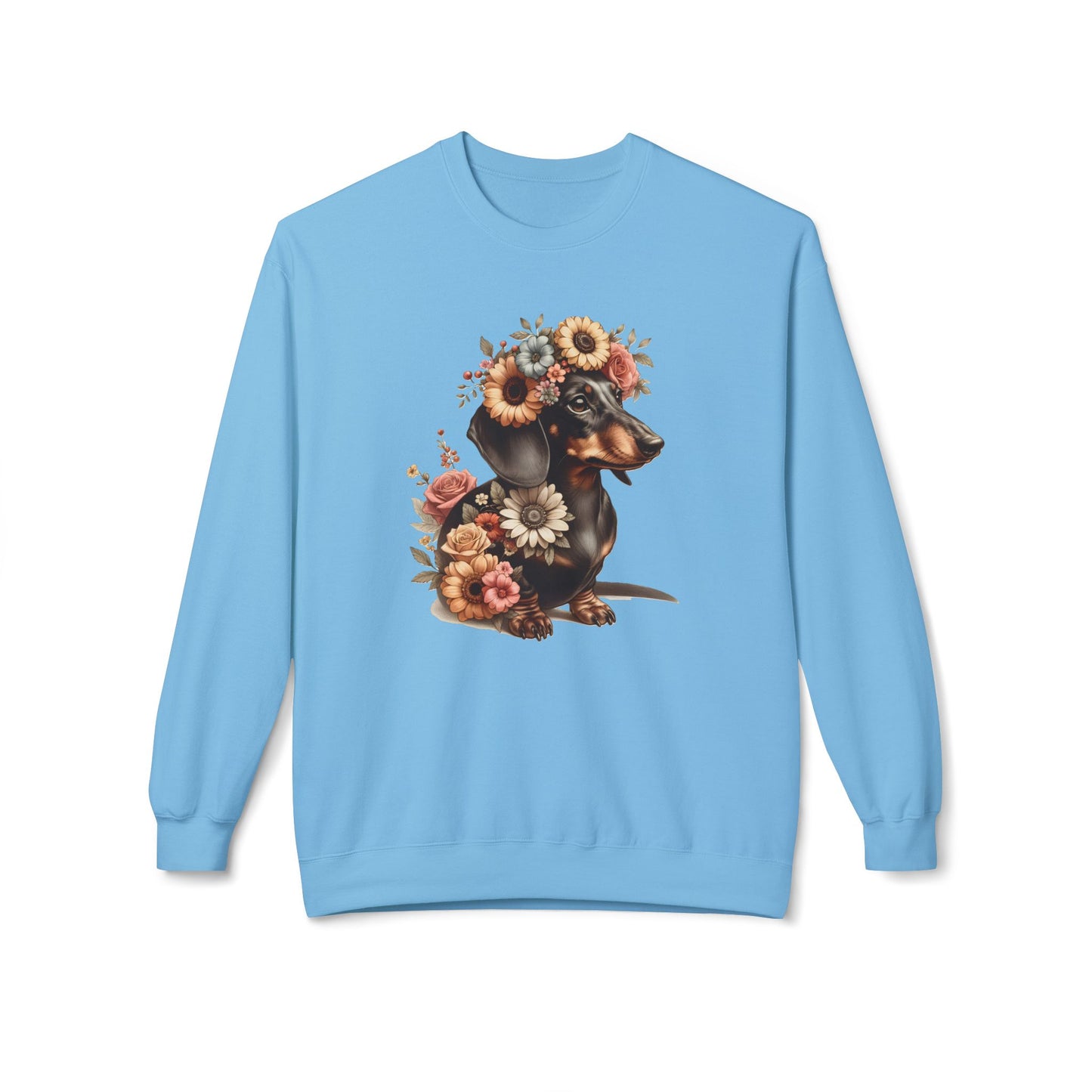 Vintage Floral Dachshund Portrait Sweatshirt