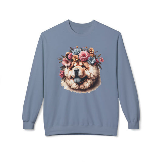 Vintage Floral Chow Chow Portrait Sweatshirt