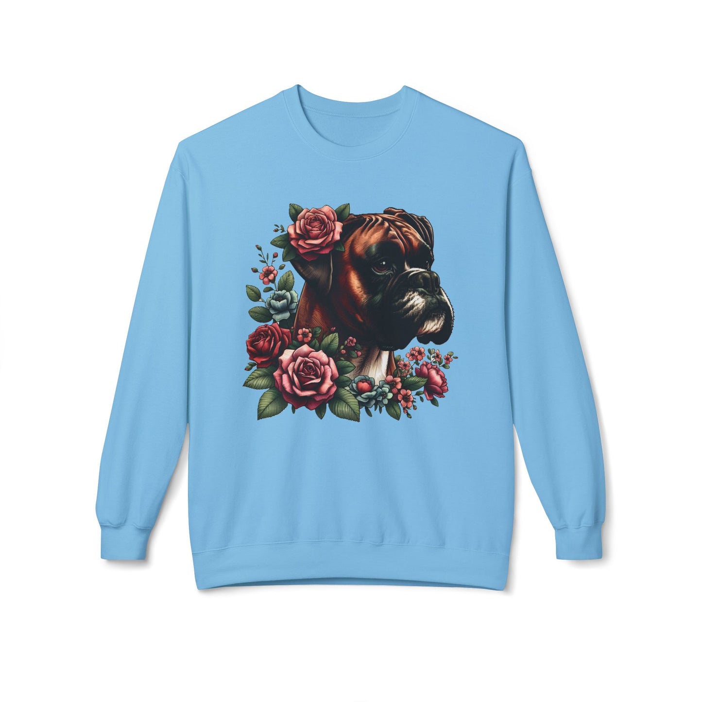 Vintage Floral Boxer Portrait Sweatshirt