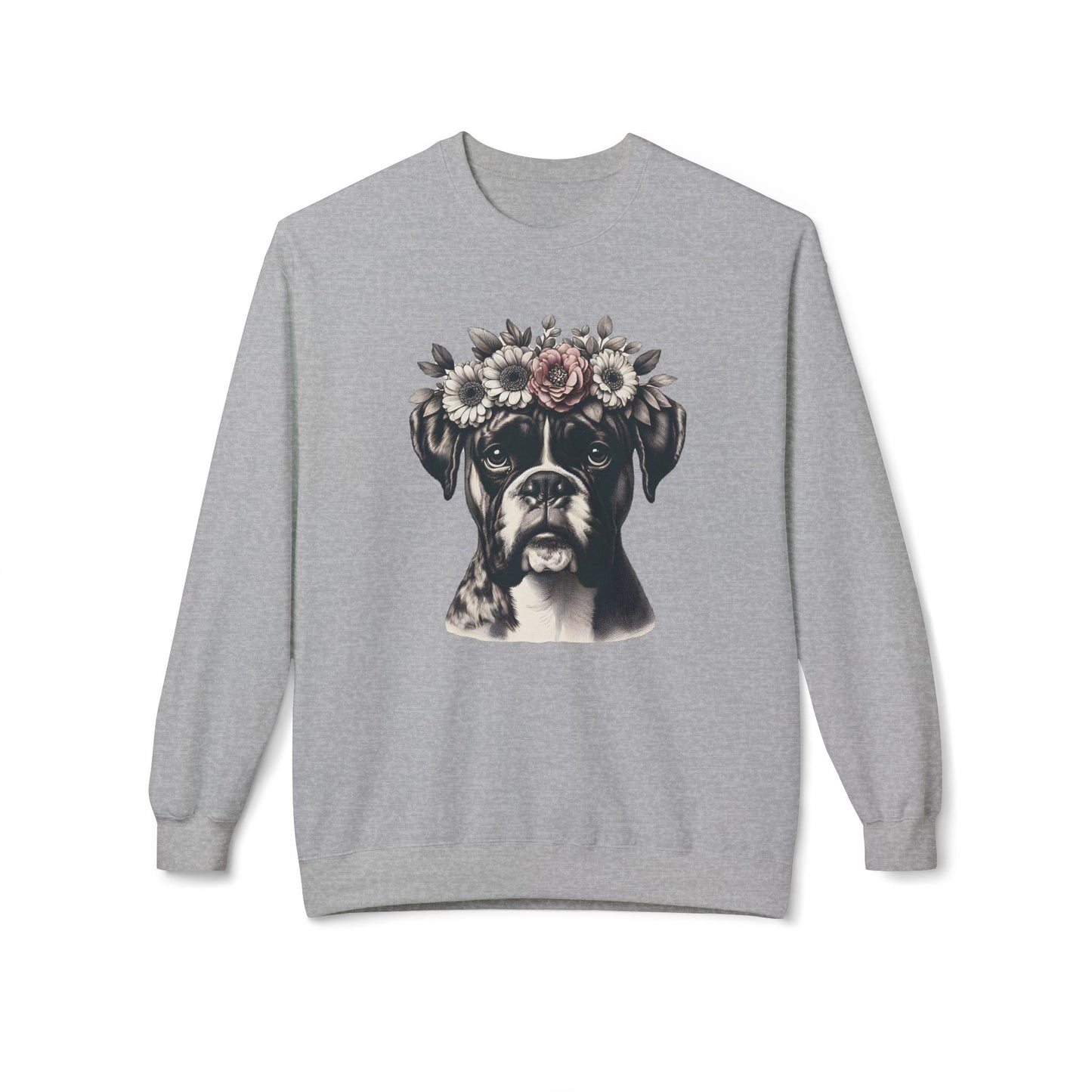 Vintage Floral Boxer Portrait Sweatshirt