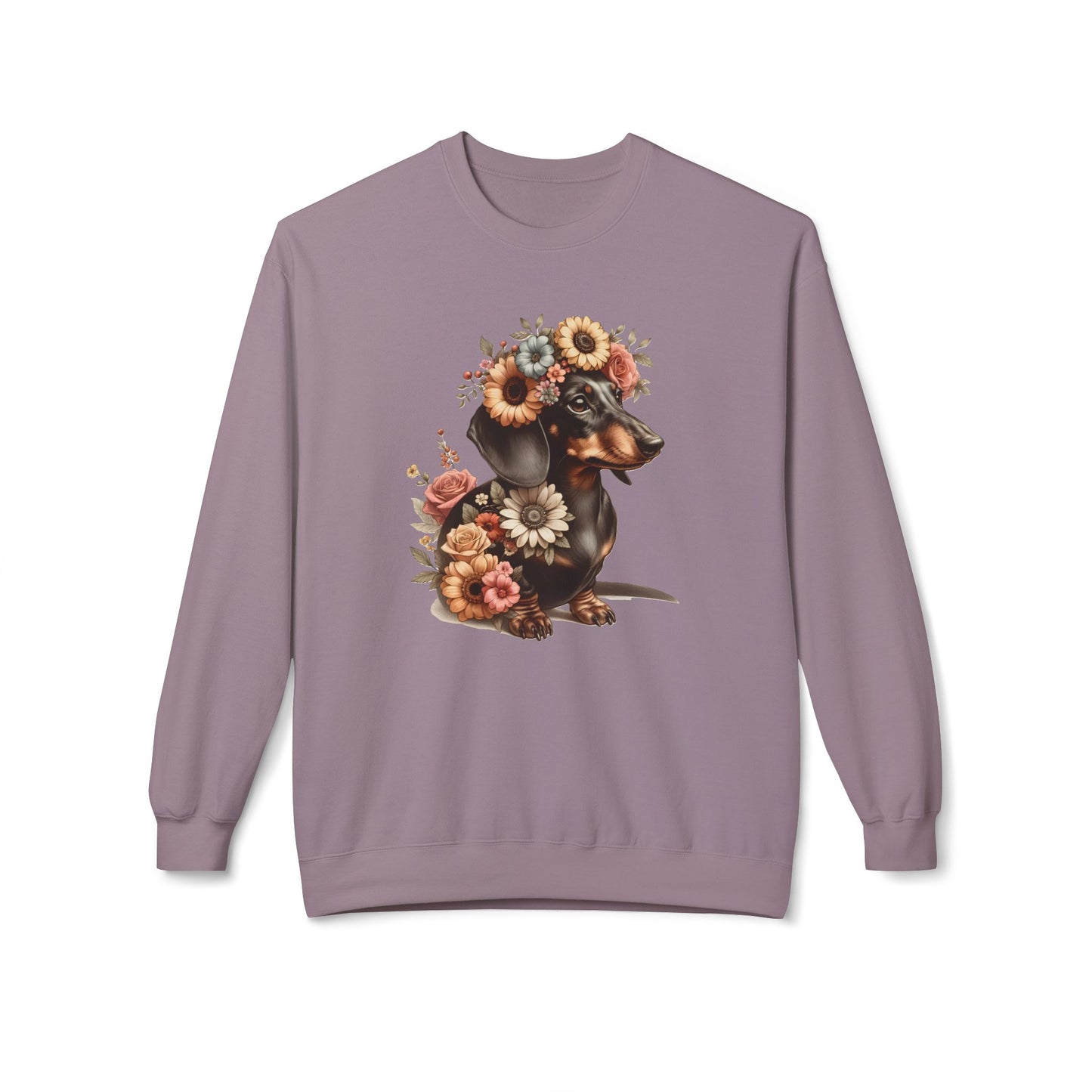 Vintage Floral Dachshund Portrait Sweatshirt