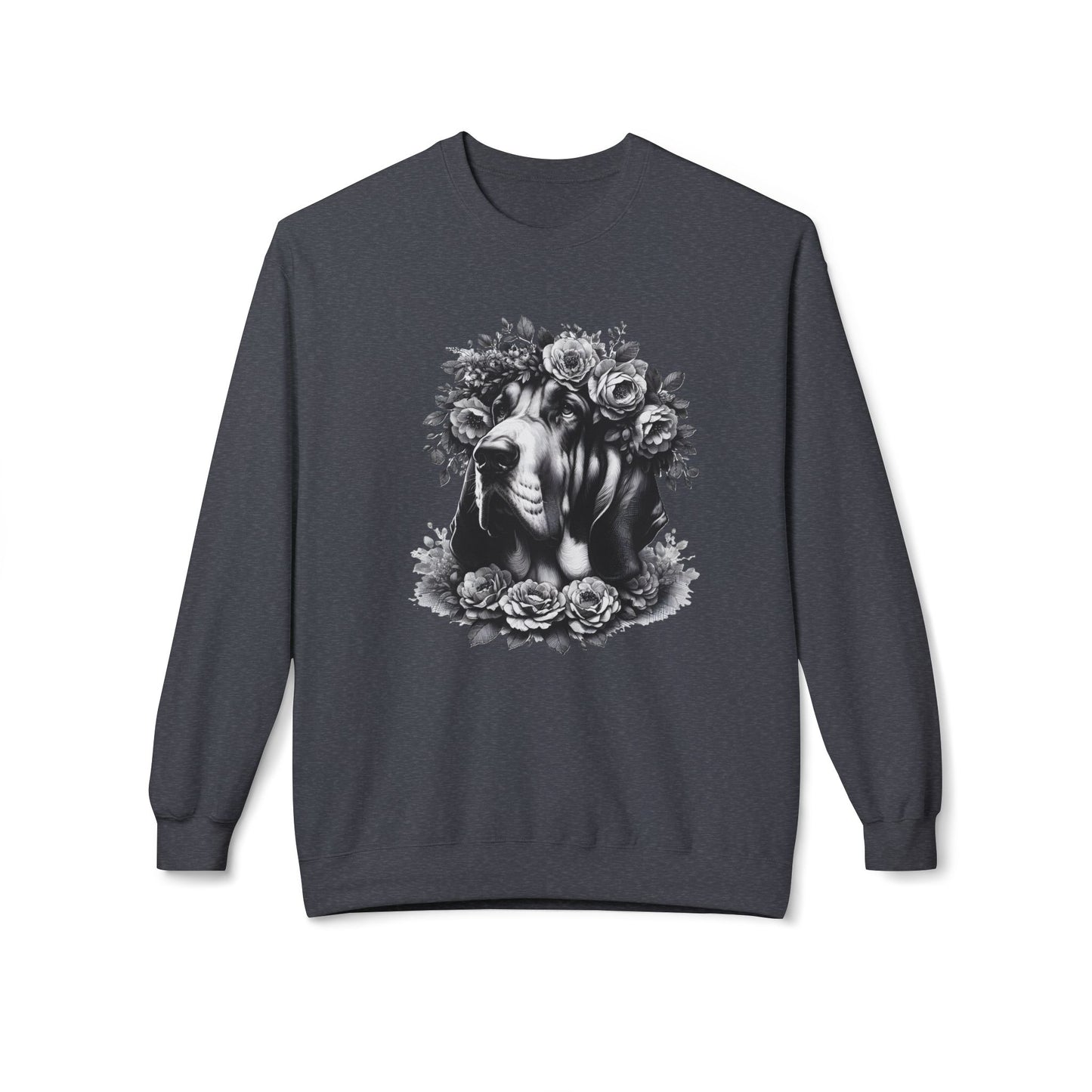 Vintage Floral Bloodhound Portrait Sweatshirt