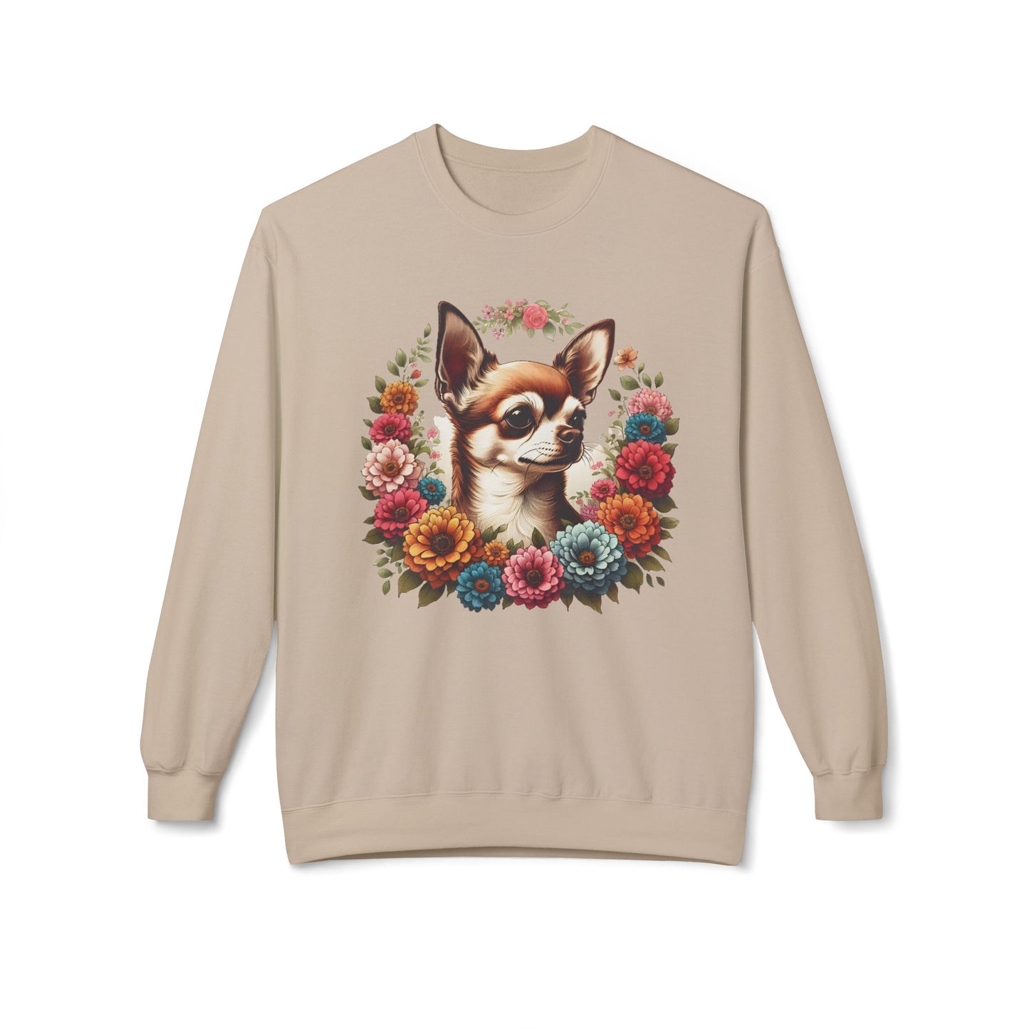 Vintage Floral Chihuahua Portrait Sweatshirt