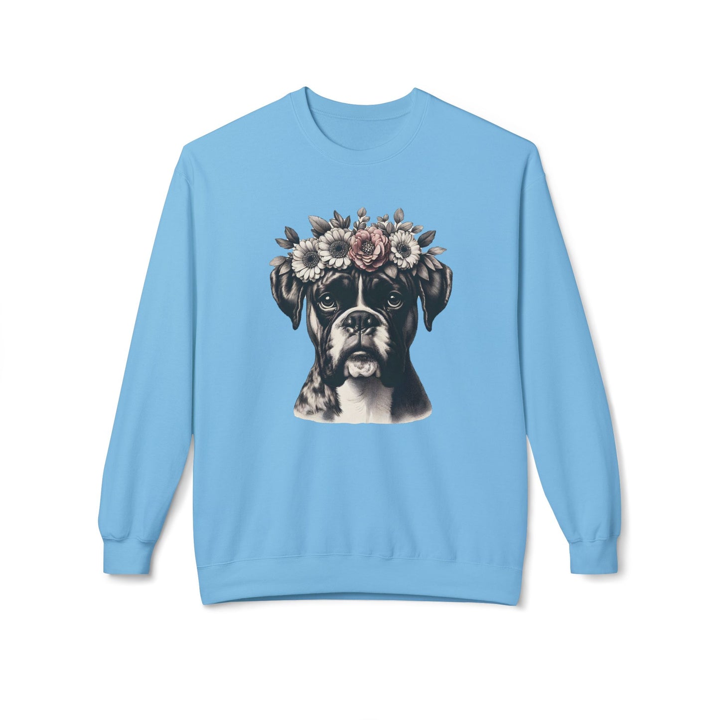 Vintage Floral Boxer Portrait Sweatshirt