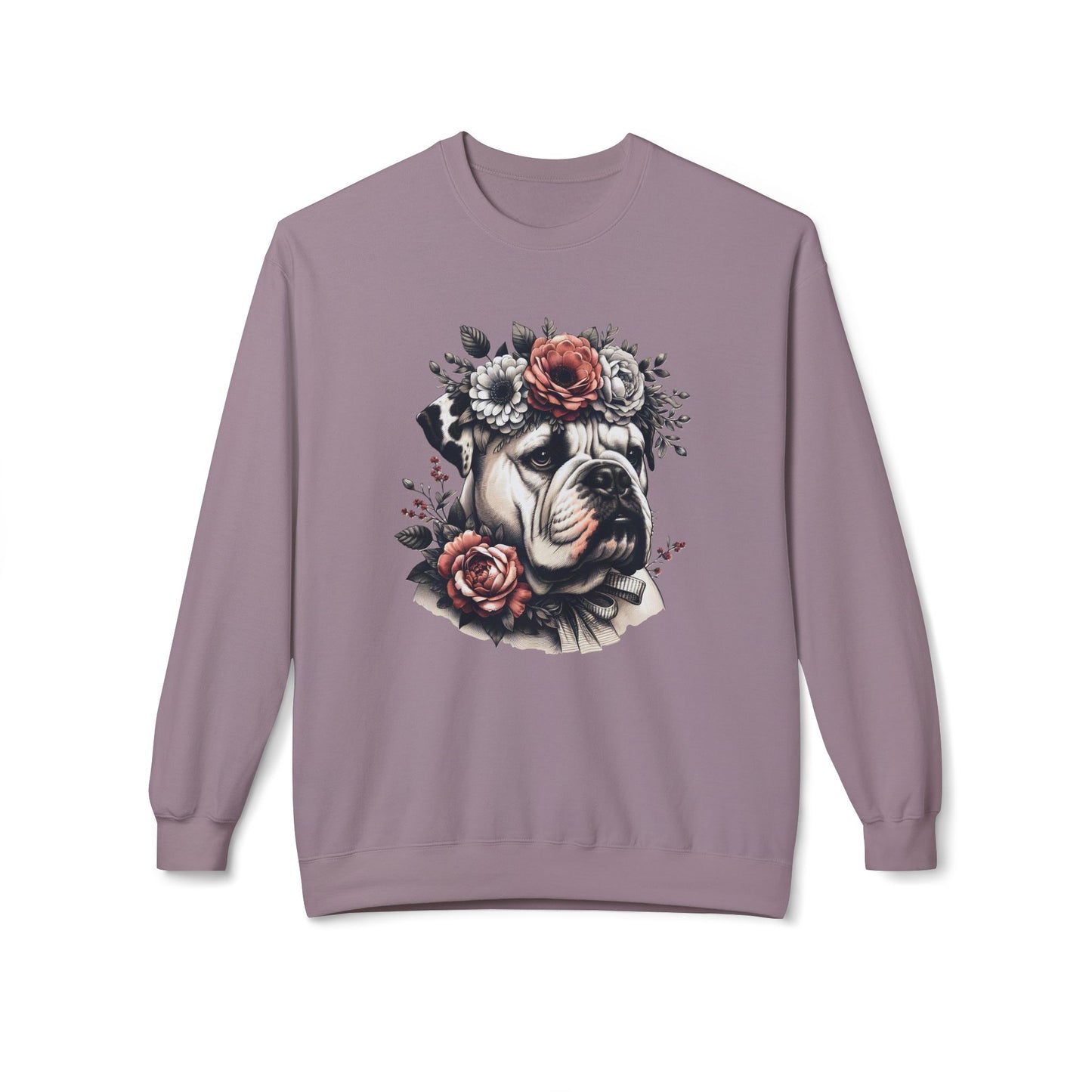 Vintage Floral Bulldog Portrait Sweatshirt