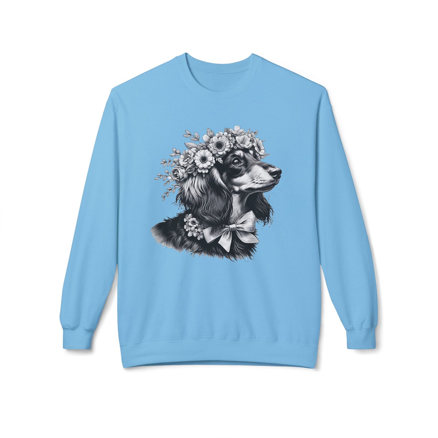 Vintage Floral Dachshund Portrait Sweatshirt